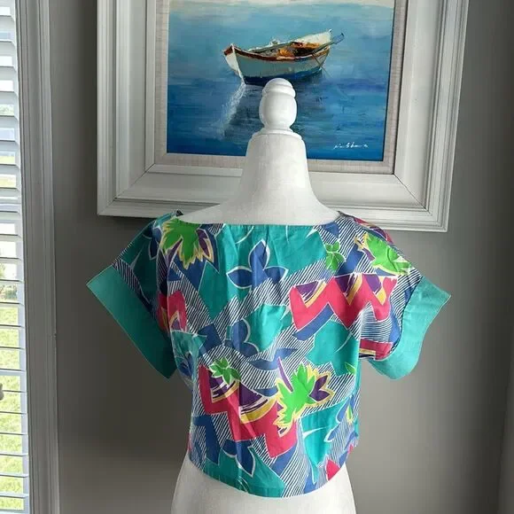 Vintage 80s Ocean Pacific Hawaii Barbie Crop Shortsleeve Top - Picture 6 of 11